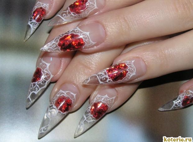 Аквариумный дизайн ногтей фото рубиновые